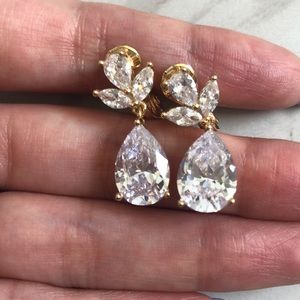 Gold-Tone Crystal Clip-On Earrings